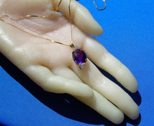 Load image into Gallery viewer, Earth mined Amethyst and Diamond Deco Pendant Necklaces 14k Chain 20" inch long