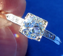 Load image into Gallery viewer, 0.76 carat Earth mined European cut Diamond Deco Engagement Ring Vintage Solitaire
