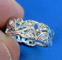 Load image into Gallery viewer, Earth mined Diamond Art Deco Wedding Band Antique Platinum Eternity Ring SIZE 5.75