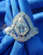 Load image into Gallery viewer, Earthmined Diamond Antique Engagement Ring European Art Deco Platinum Solitaire
