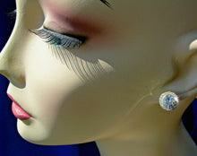 Load image into Gallery viewer, Earthmined Diamond Art Deco Bezel set Halo Studs Vintage Style Earrings 18k Gold