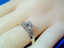 Load image into Gallery viewer, Earth Mined Diamond Deco Engagement Ring Unique Design 14k White Gold Solitaire