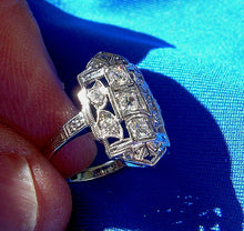 Load image into Gallery viewer, Earth mined European Diamond Deco Engagement Ring Vintage 14k White Gold Setting