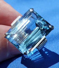 Load image into Gallery viewer, 40 carat European Design Topaz Deco Engagement Ring Vintage Cocktail Solitaire setting