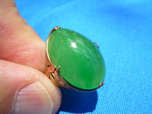 Load image into Gallery viewer, Earth mined 25 Carat Antique Green JADE Engagement Ring Art Deco 14k Rose Gold