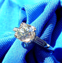 Load image into Gallery viewer, RARE ANTIQUE NATURAL DIAMOND DECO ENGAGEMENT RING 0.88 CARAT SOLITAIRE IN SOLID PLATINUM GIA APPRAISAL