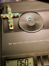 Load image into Gallery viewer, Earth Mined EMERALD Deco Cross Pendant Elegant Design Charm Solid 14k Gold