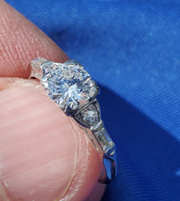 Load image into Gallery viewer, Earth mined European cut Diamond Art Deco Platinum Engagement Ring Vintage Antique Natural Diamonds Solitaire