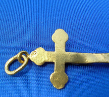 Load image into Gallery viewer, Antique Solid 18K Gold Cross Pendant Rare Find Unique Charm Roman Artifact