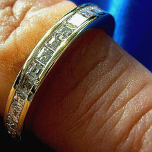 Load image into Gallery viewer, 3.62 carat Genuine Square French cut Diamond Deco Wedding Band Carre Eternity Anniversary Ring Size 7.25