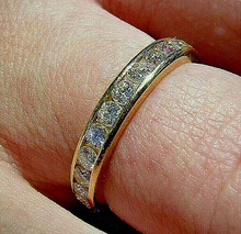 Load image into Gallery viewer, Earth mined Diamond Deco Wedding Band Eternity Anniversary Ring Size 6.5