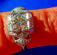 Load image into Gallery viewer, Genuine 0.64 carat European cut Diamond Deco Engagement Ring Vintage Antique Platinum Solitaire