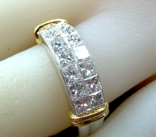 Load image into Gallery viewer, 1.82 carat Earth mined Princess cut Diamond Wedding Band Designer Anniversary Ring 18k Gold