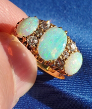 Load image into Gallery viewer, Exquisite Art Deco Antique Diamond Opal Engagement Ring 3.25 carat Victorian 18k Gold
