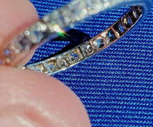 Load image into Gallery viewer, 1 carat Earth mined Diamond Deco Wedding Band Antique Platinum Eternity Ring Size 6.25