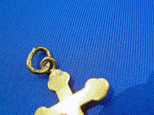 Load image into Gallery viewer, Antique Solid 18K Gold Cross Pendant Rare Find Unique Charm Roman Artifact