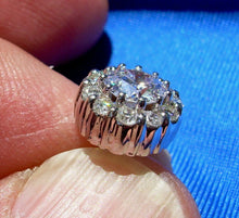 Load image into Gallery viewer, 3 carat Earth mined European Diamond Earrings Antique Design Studs 14k White Gold