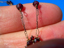 Load image into Gallery viewer, Antique Garnet Deco 10k Gold Necklace Unique Vintage 18" inch Chain