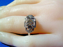 Load image into Gallery viewer, Genuine 0.64 carat European cut Diamond Deco Engagement Ring Vintage Antique Platinum Solitaire