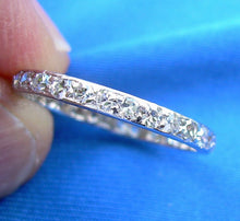Load image into Gallery viewer, 1 carat Earth mined Diamond Deco Wedding Band Antique Platinum Eternity Ring Size 6.25