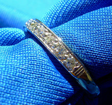 Load image into Gallery viewer, Earth mined Diamond Deco Wedding Band Vintage Platinum and Gold Anniversary Ring