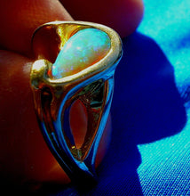 Load image into Gallery viewer, Earth mined Opal Engagement Ring Hand crafted Unique Design Solitaire 14k Gold