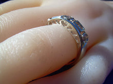 Load image into Gallery viewer, Earth mined Diamond Deco Design Wedding Band 14K White Gold Anniversary Ring