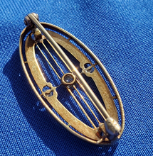Load image into Gallery viewer, Genuine Antique Earth Mined Diamond Deco Brooch Pearl Enamel Vintage Krementz Design 14K Gold Pin