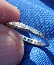 Load image into Gallery viewer, Earth Mined European Diamond Deco Wedding Band Vintage Antique Platinum Eternity Ring
