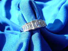 Load image into Gallery viewer, 1.50 carat Genuine Diamond Emerald cut Wedding Band Deco Anniversary Ring 14k White Gold