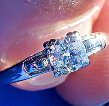 Load image into Gallery viewer, 0.50 carat Genuine European cut Diamond Deco Engagement Ring Real Antique Solitaire
