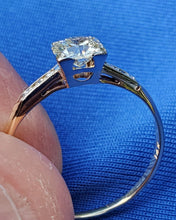 Load image into Gallery viewer, Genuine European cut Diamond Deco Engagement Ring Vintage Solitaire size 7.5