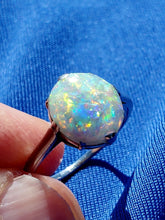 Load image into Gallery viewer, Earthmined Australian Black Opal Engagement Ring Art Deco Platinum Solitaire