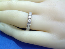 Load image into Gallery viewer, EARTH Mined European cut Diamond Art Deco Band Antique Platinum Eternity Anniversary Ring size 3.5