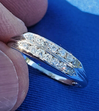 Load image into Gallery viewer, Earth Mined Diamond Wedding Band Double Row Victorian Antique Anniversary Ring