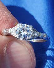 Load image into Gallery viewer, Earth mined European cut Diamond Art Deco Platinum Engagement Ring Vintage Antique Natural Diamonds Solitaire