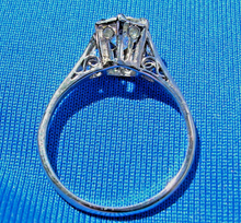Load image into Gallery viewer, 1.03 carat Earth Mined European cut Diamond Deco Engagement Ring Antique Platinum Solitaire