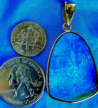 Load image into Gallery viewer, Genuine Black Australian Opal Bezel set Pendant Deco Designer 14k Gold Charm