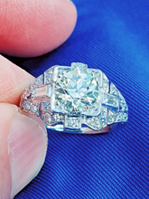 Load image into Gallery viewer, 2.06 carat Earth mined European cut Diamond Art Deco Engagement Ring Antique Platinum Solitaire
