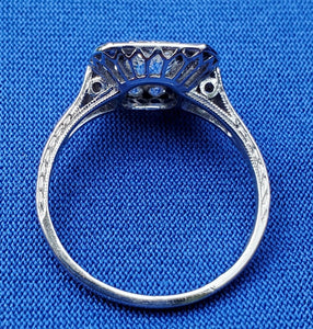 0.76 carat Earth mined Antique Diamond Engagement Ring European Deco Platinum Solitaire size 5.25