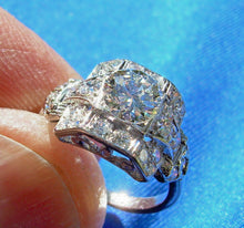 Load image into Gallery viewer, Elegant Earth mined 1.60 carat Diamond Art Deco Engagement Ring Antique Platinum Solitaire size 6.5