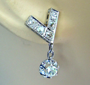 Earth mined Cushion cut Diamond Art Deco Earrings Elegant Antique Design Dangles