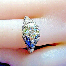 Load image into Gallery viewer, Earth mined European cut Diamond Art Deco Engagement Ring Vintage Antique Platinum Solitaire