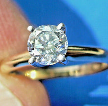 Load image into Gallery viewer, Earth mined Round Brilliant Diamond Solitaire Designer 14k Gold Engagement Ring