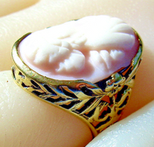 Load image into Gallery viewer, Angel Skin Mediterranean Coral Antique Engagement Ring 14k Victorian Setting 4.5