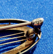 Load image into Gallery viewer, Genuine Antique Earth Mined Diamond Deco Brooch Pearl Enamel Vintage Krementz Design 14K Gold Pin