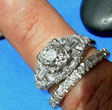 Load image into Gallery viewer, 2 carat Earth mined European Diamond Antique Engagement Ring Platinum Deco Design Cushion Solitaire