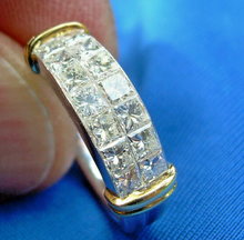 Load image into Gallery viewer, 1.82 carat Earth mined Princess cut Diamond Wedding Band Designer Anniversary Ring 18k Gold
