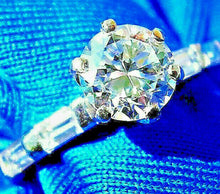 Load image into Gallery viewer, 1.03 carat Earth mine Diamond Deco Engagement Ring Vintage Solitaire 14k White Gold