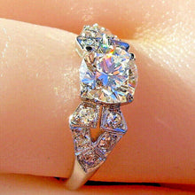 Load image into Gallery viewer, Earth mined Diamond Art Deco Engagement Ring Vintage Platinum Solitaire